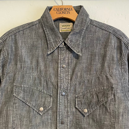 Black Denim Western Shirt Washed