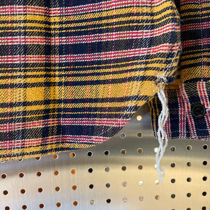 Plaid Flannel Work Shirt Yellow/Navy