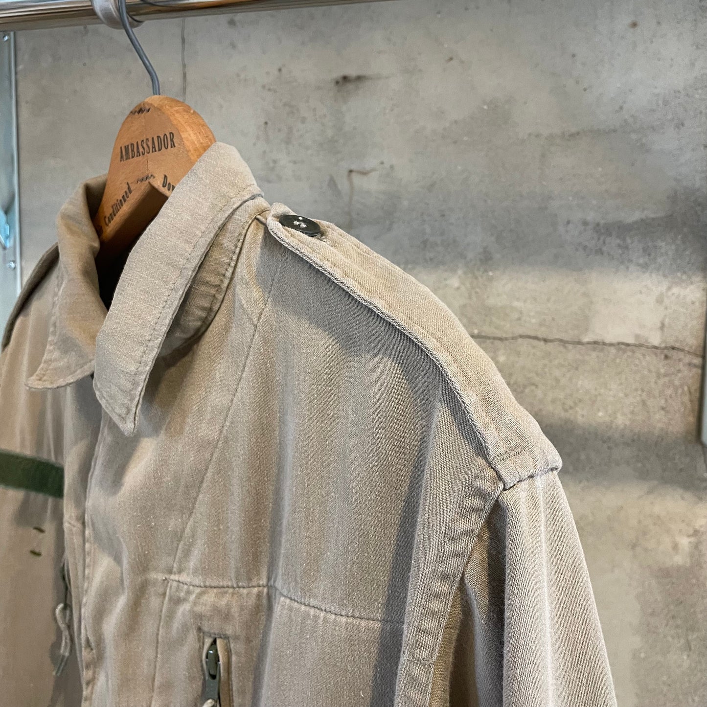 Bleached Zip Pocket Field Jacket Beige