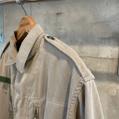 Bleached Zip Pocket Field Jacket Beige