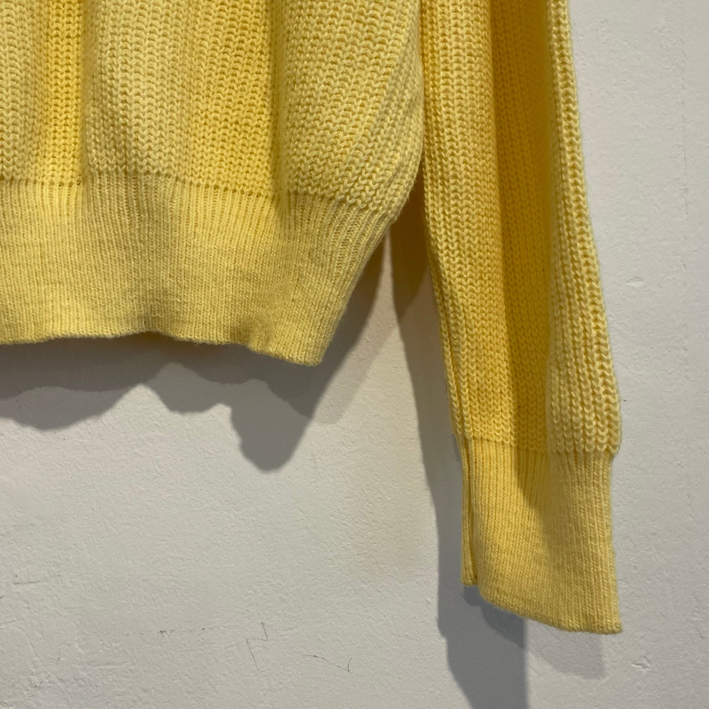 Henley Neck Knit Sweater Yellow