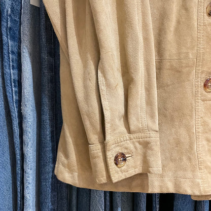 Double Pocket Leather Shirt Tan