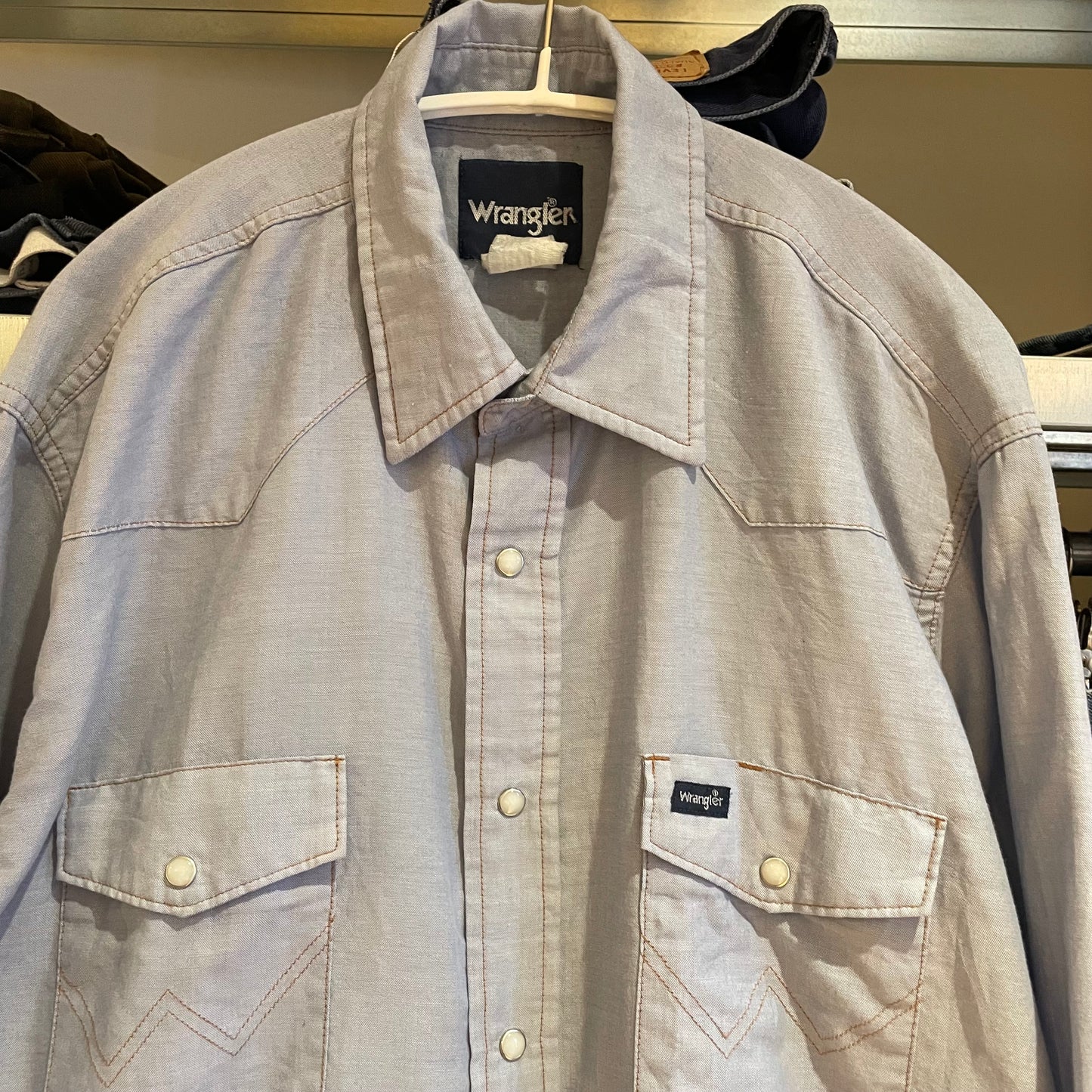 Blue Long Sleeve Button Up Shirt 80s Vintage