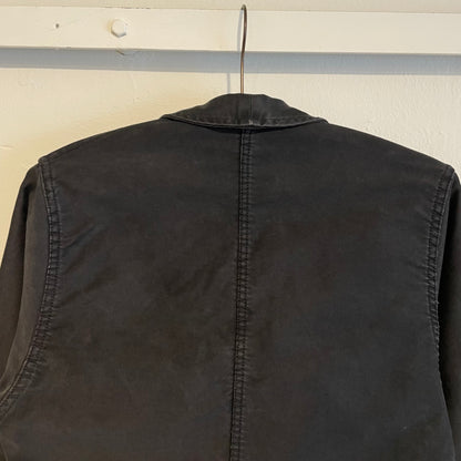 French Work Jacket Moleskin Black Washed