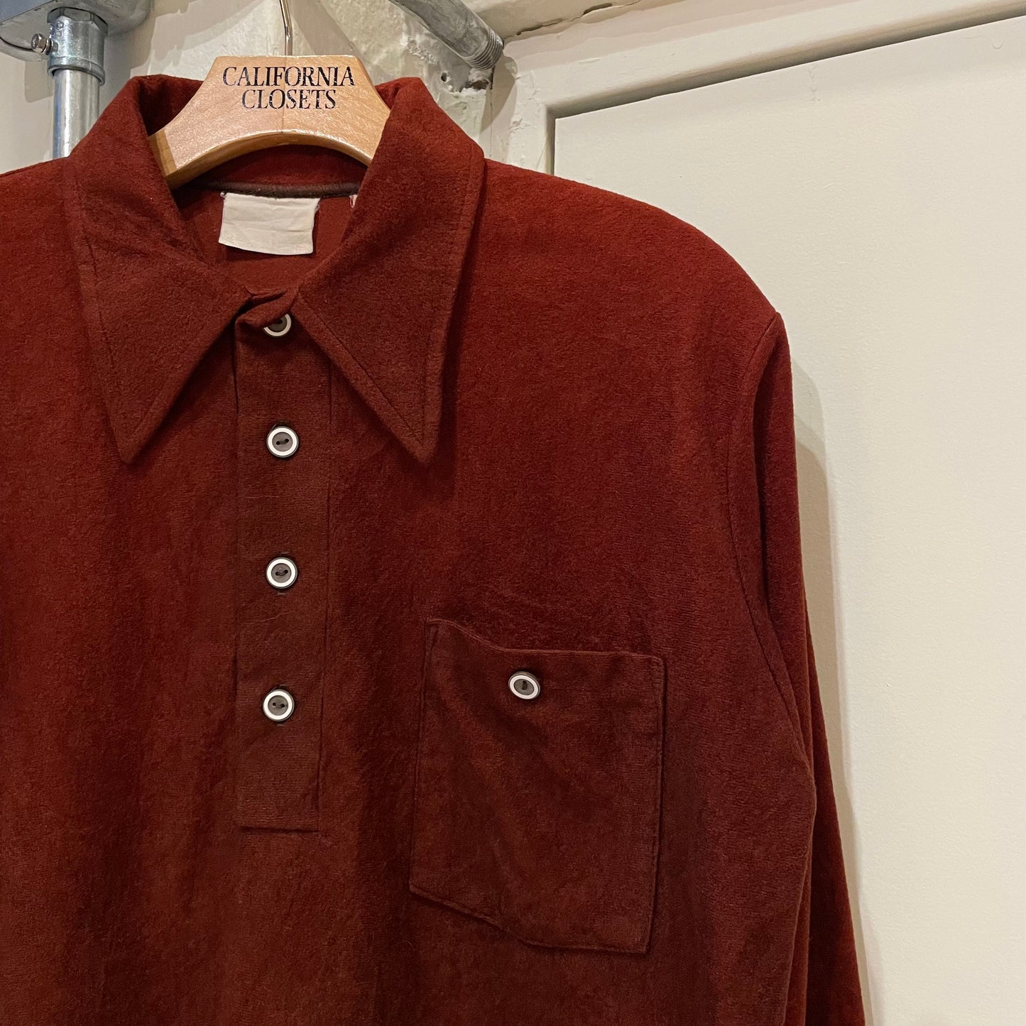 Velour Polo Shirt Burgundy