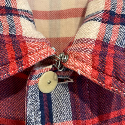 Classic Plaid Flannel Shirt Red Navy White