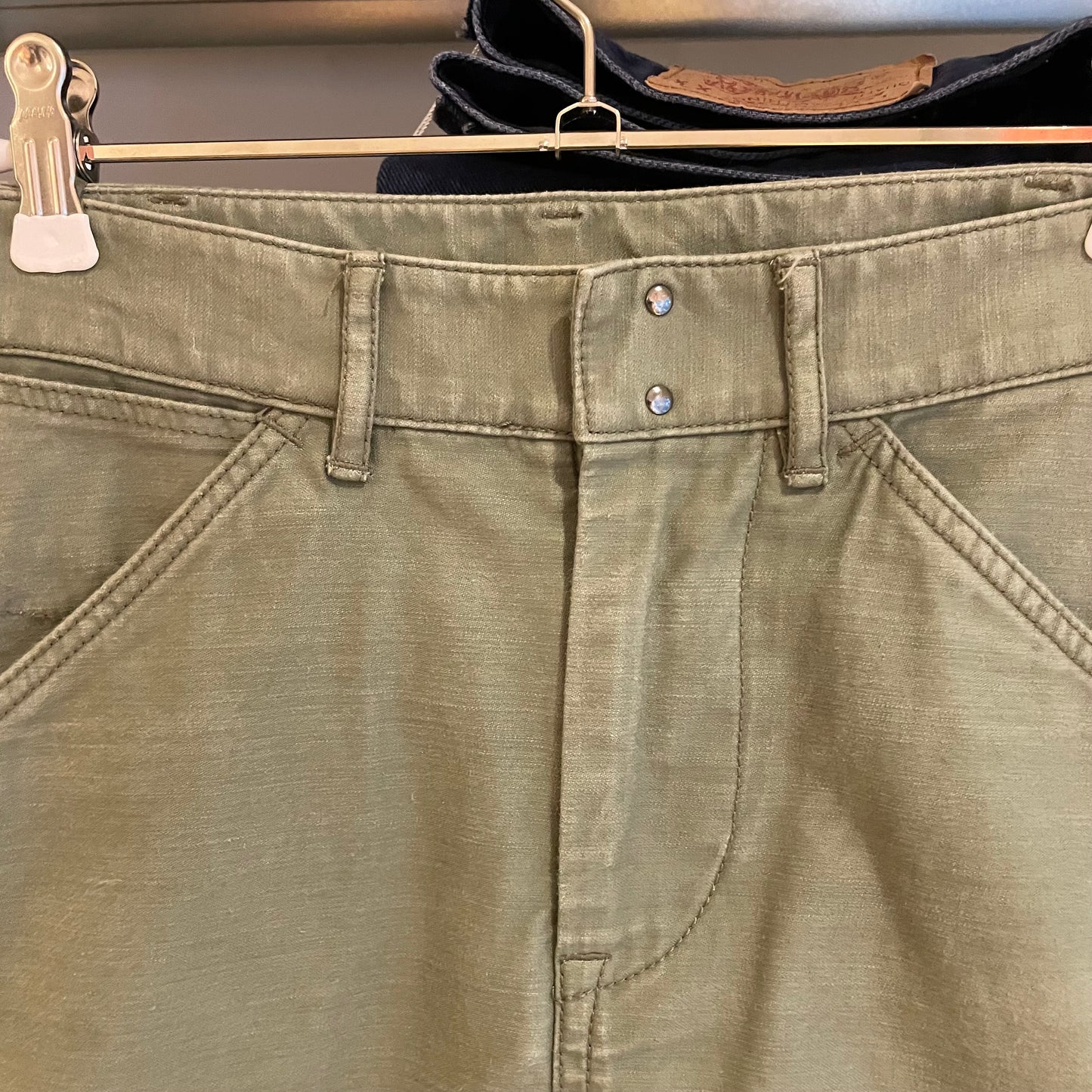 Utility Skirt Olive Green Cotton