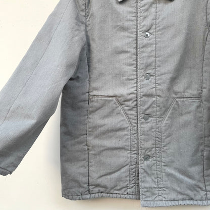 Bleached Quilting Euro Work Jacket Light Grey