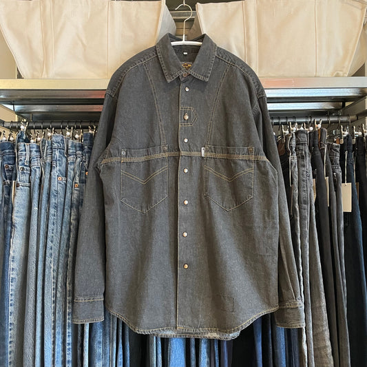 Workers Union Denim Shirt Charcoal