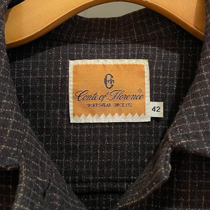 Checked Wool Jacket Brown Buttoned