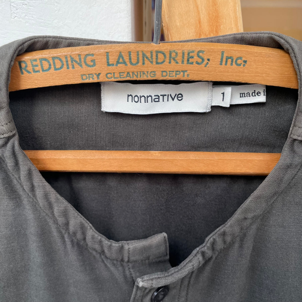 Band collar Shirt Charcoal
