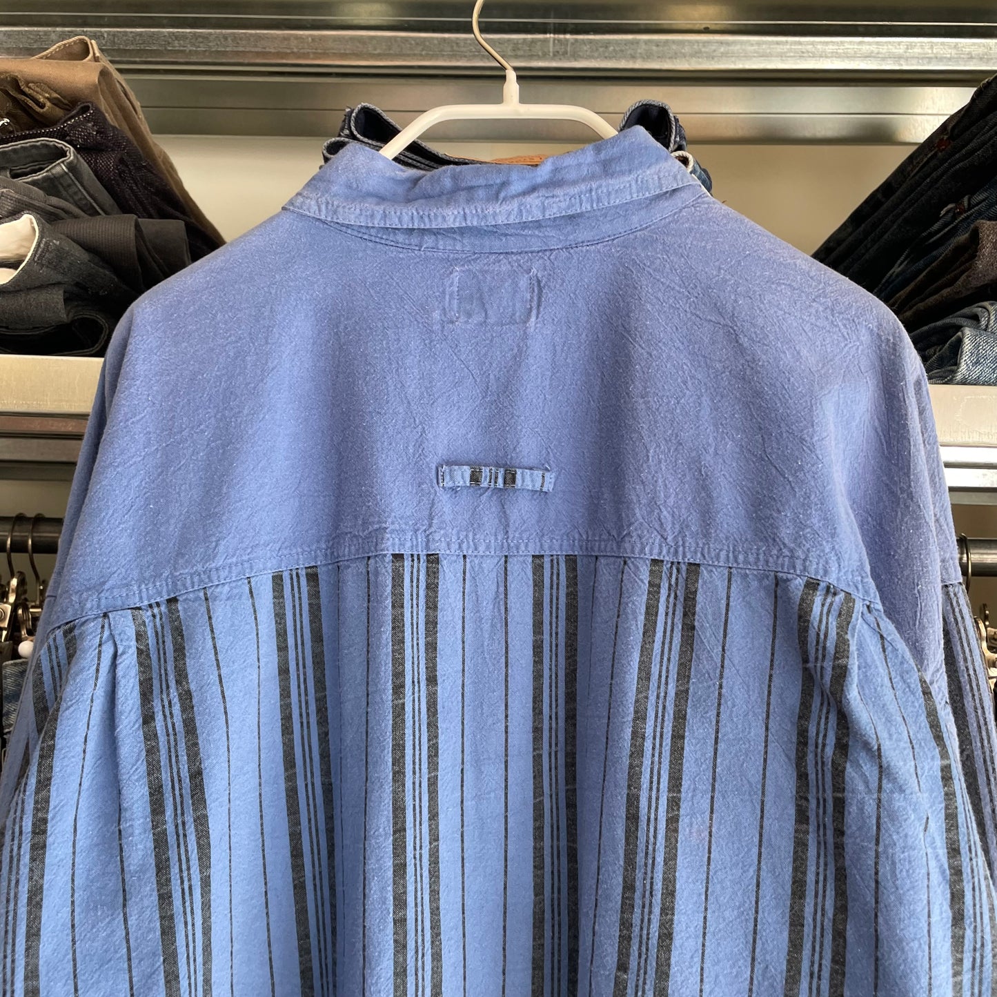 Stripe Shirt Blue Cotton