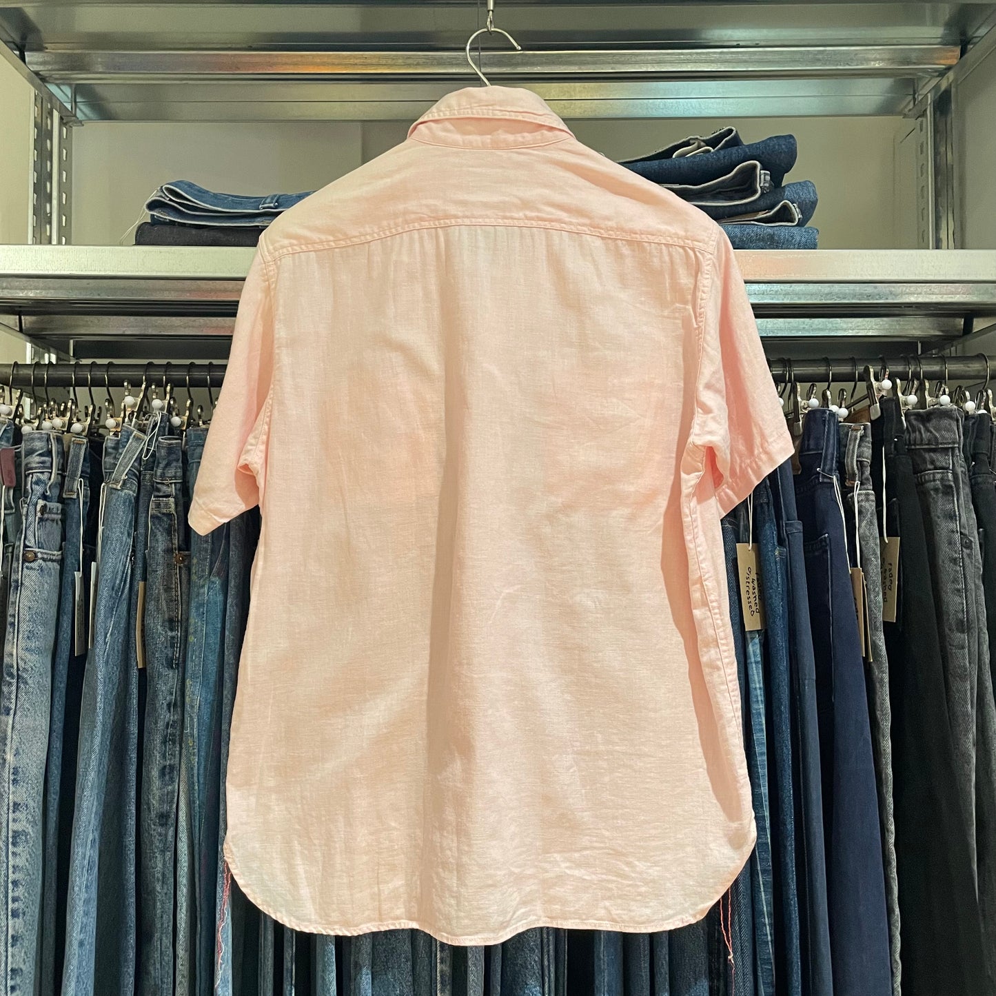 Linen Twin-Pocket S/S Shirt Pink