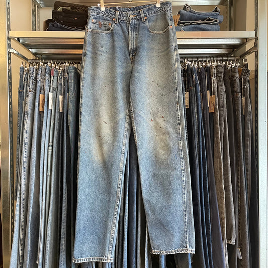 Paint-Stained 550 Relaxed Fit Jeans Blue