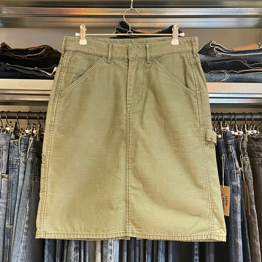 Utility Skirt Olive Green Cotton