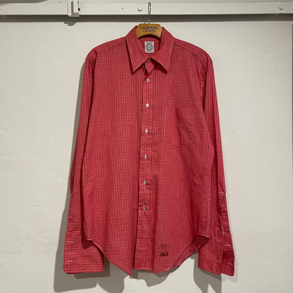Polyester Cotton Checked Shirt Red