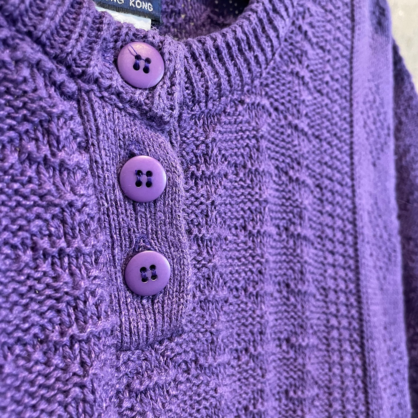 Ramie/Cotton Knit Sweater Purple