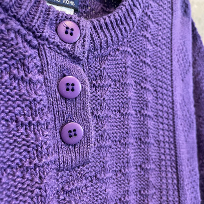 Ramie/Cotton Knit Sweater Purple