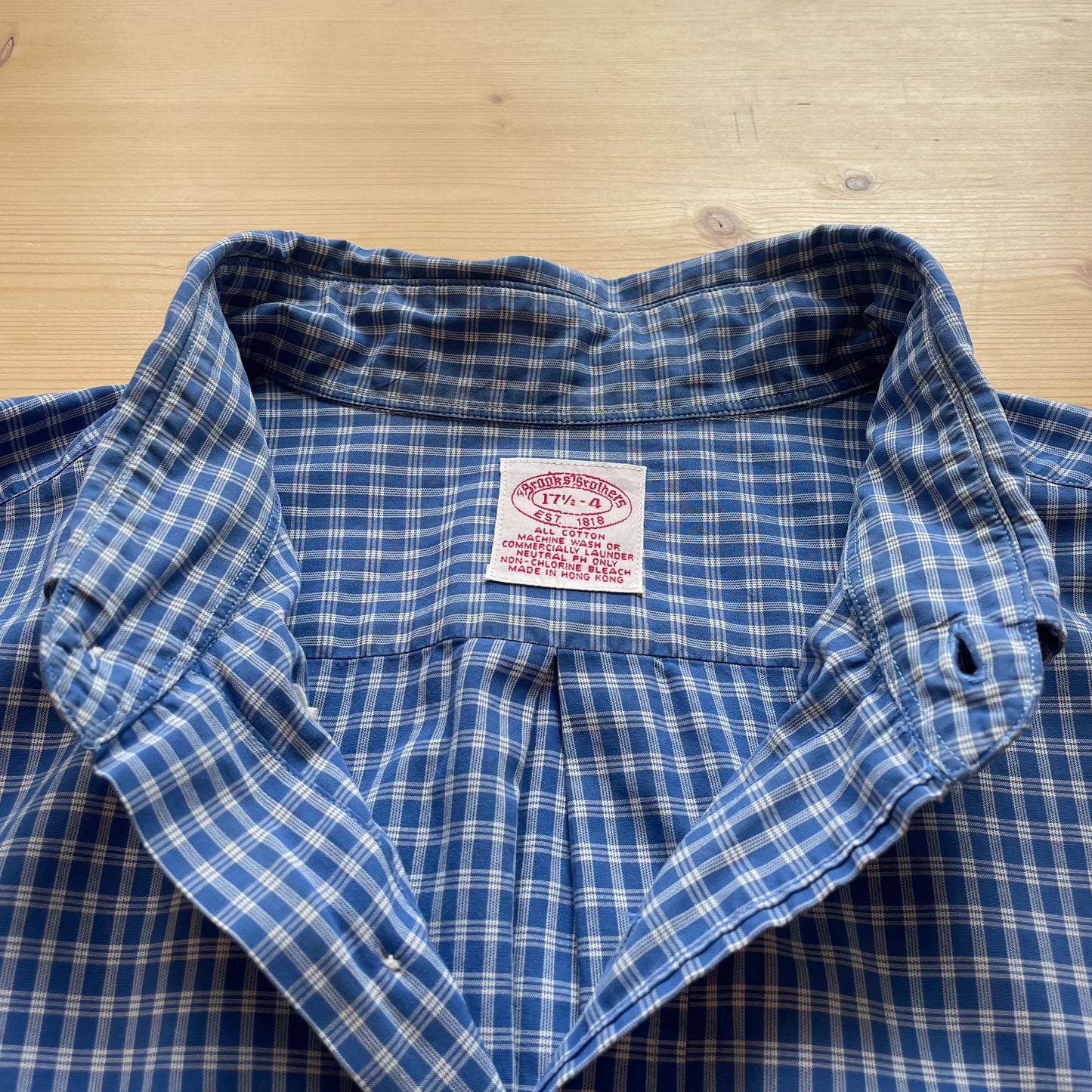 Button-Down Gingham Shirt Blue