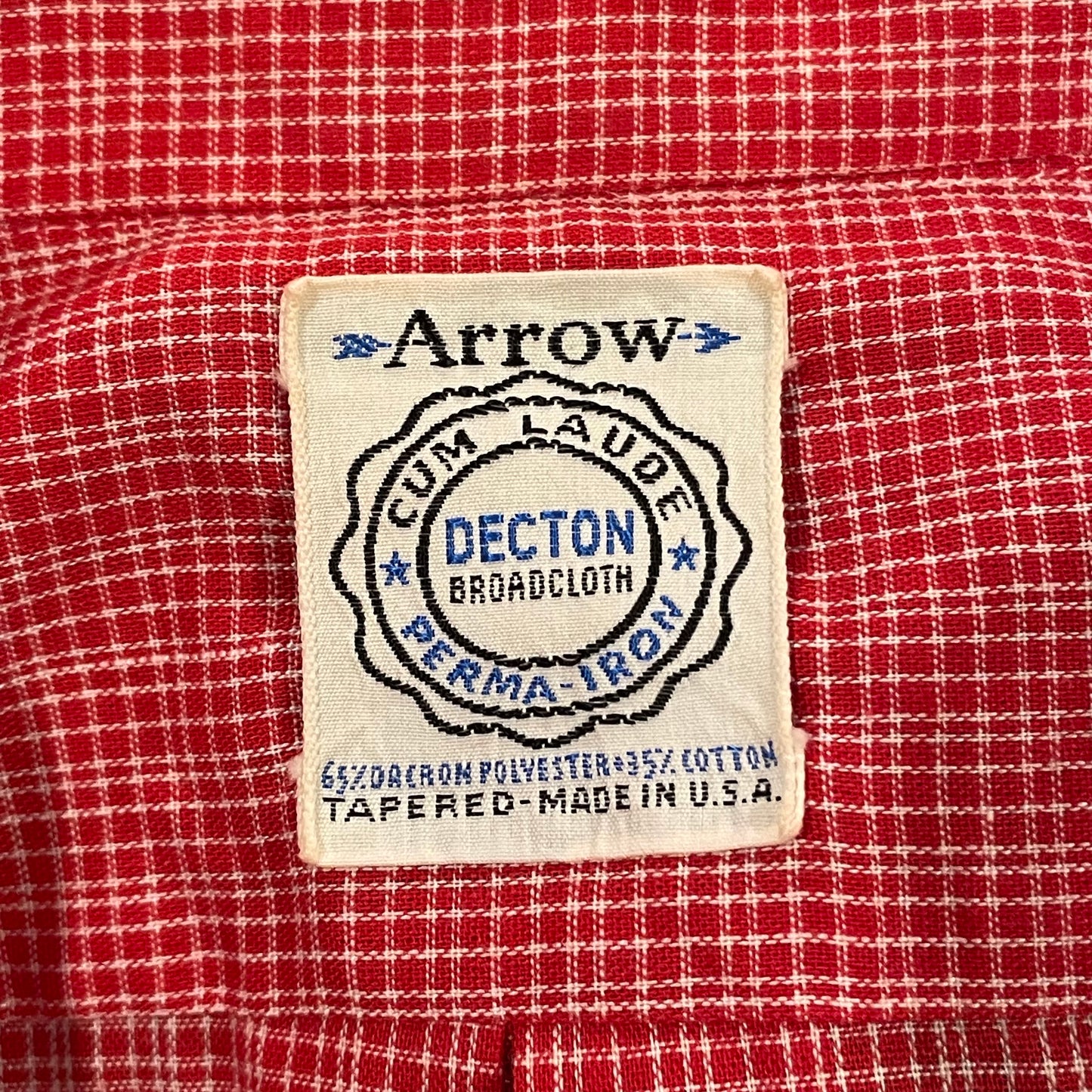 Polyester Cotton Checked Shirt Red