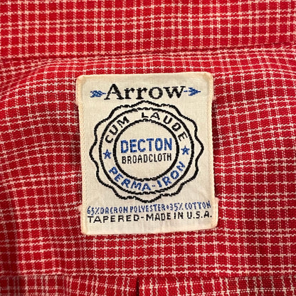 Polyester Cotton Checked Shirt Red