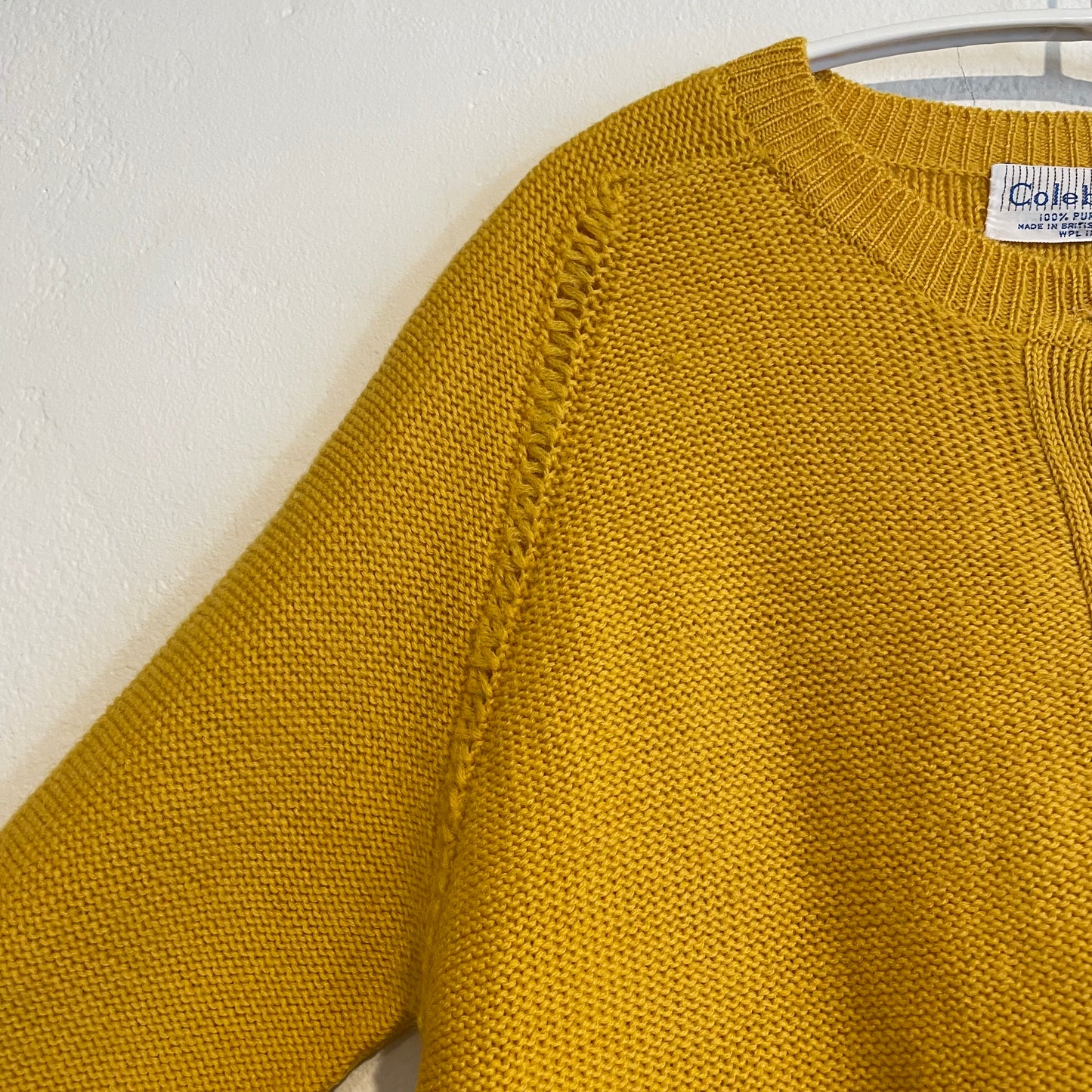 Crew Neck Wool Cardigan Yellow