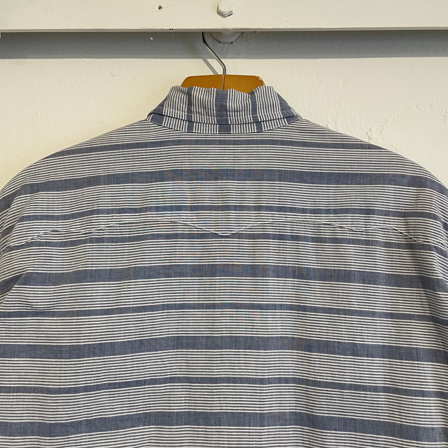 Striped Pocket Western Shirt Blue