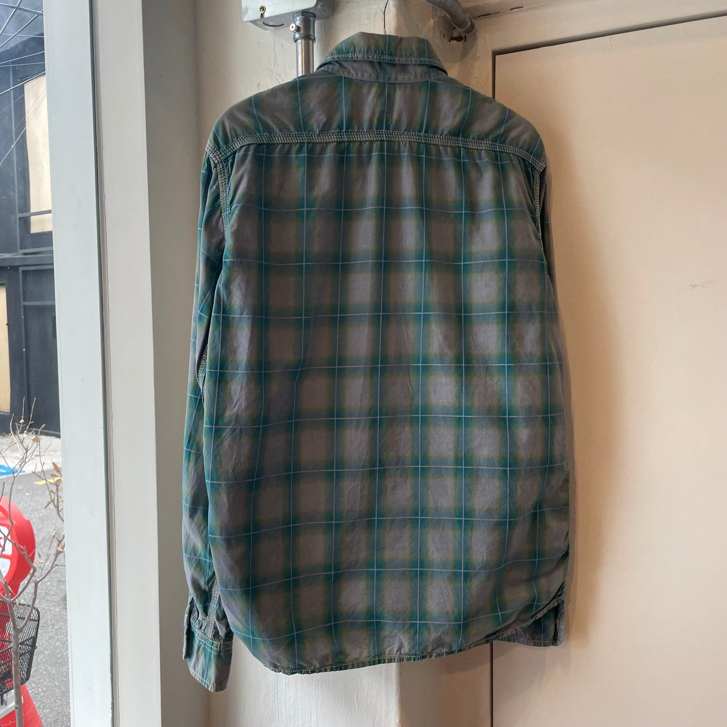 Patch Pocket Check Shirt Blue