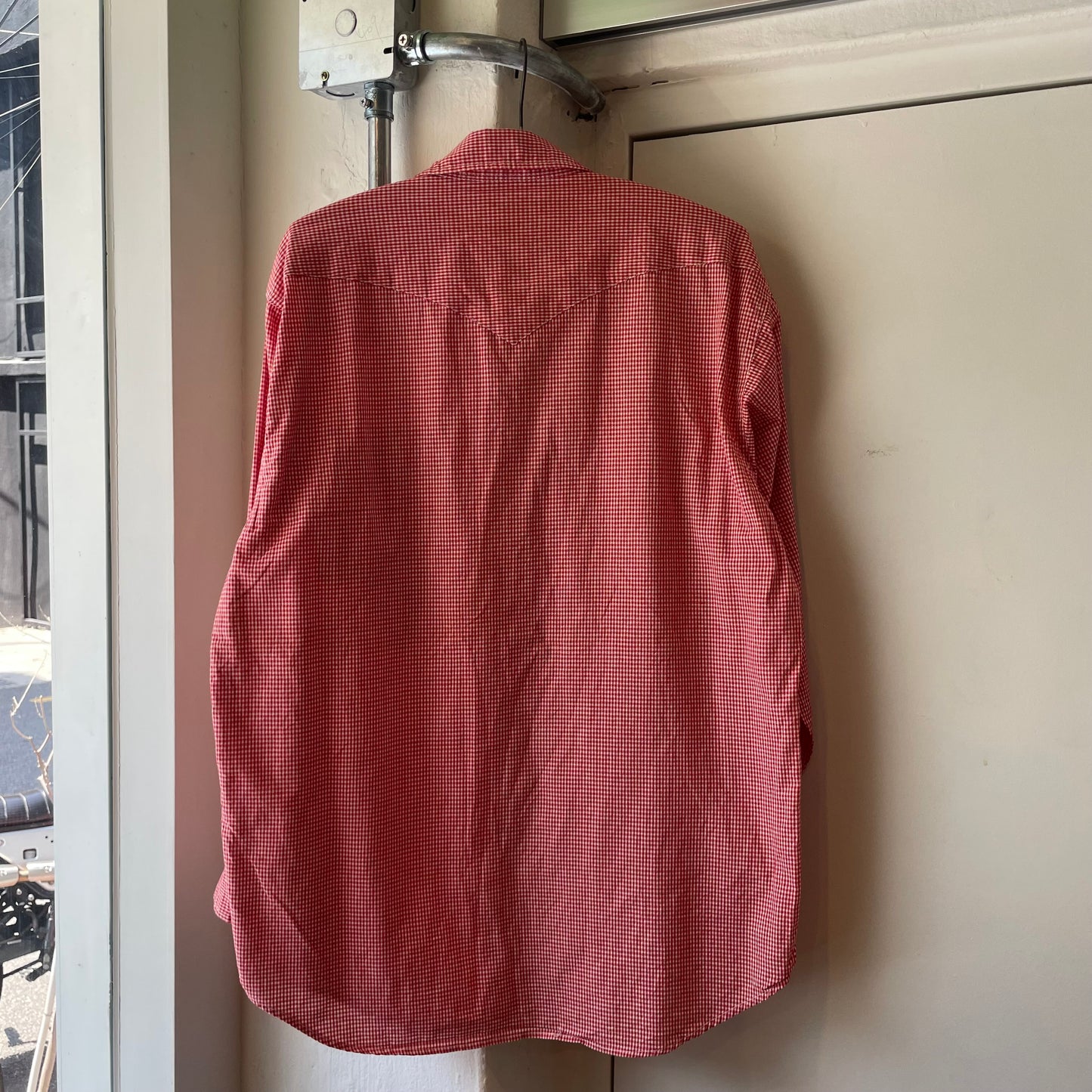 Gingham Check Western Shirt Red