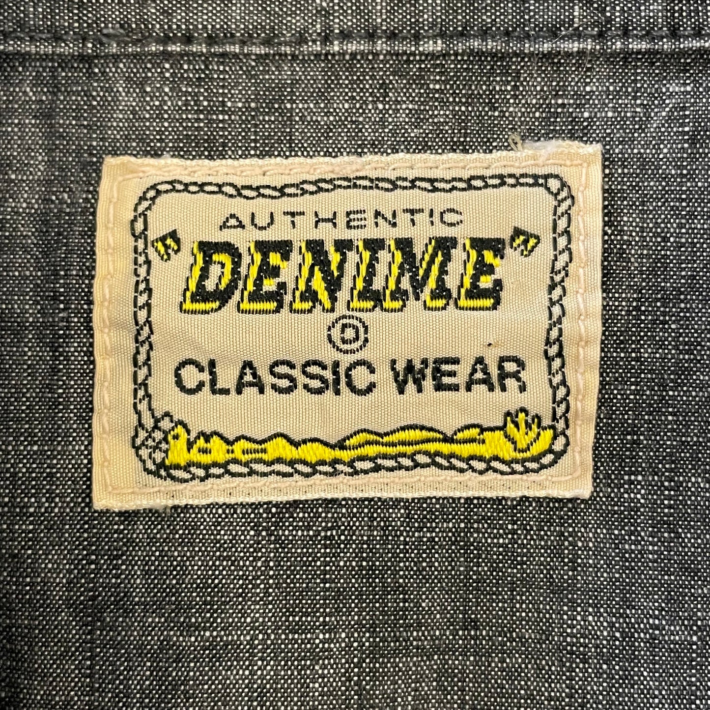 Black Denim Western Shirt Washed