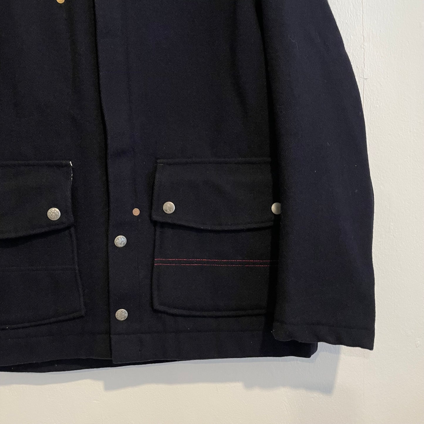 Melton Wool Hooded Jacket Black Waldes Zip