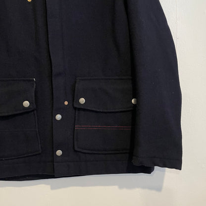 Melton Wool Hooded Jacket Black Waldes Zip