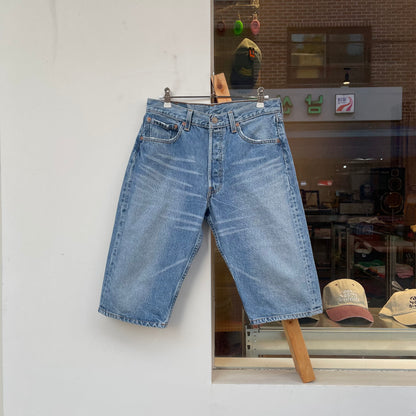 501 Faded Denim Shorts Blue