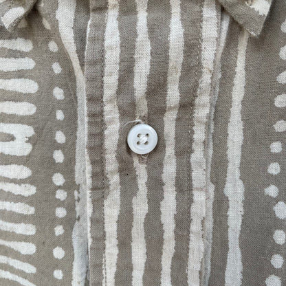 Geometric Shirt Short Sleeve Beige