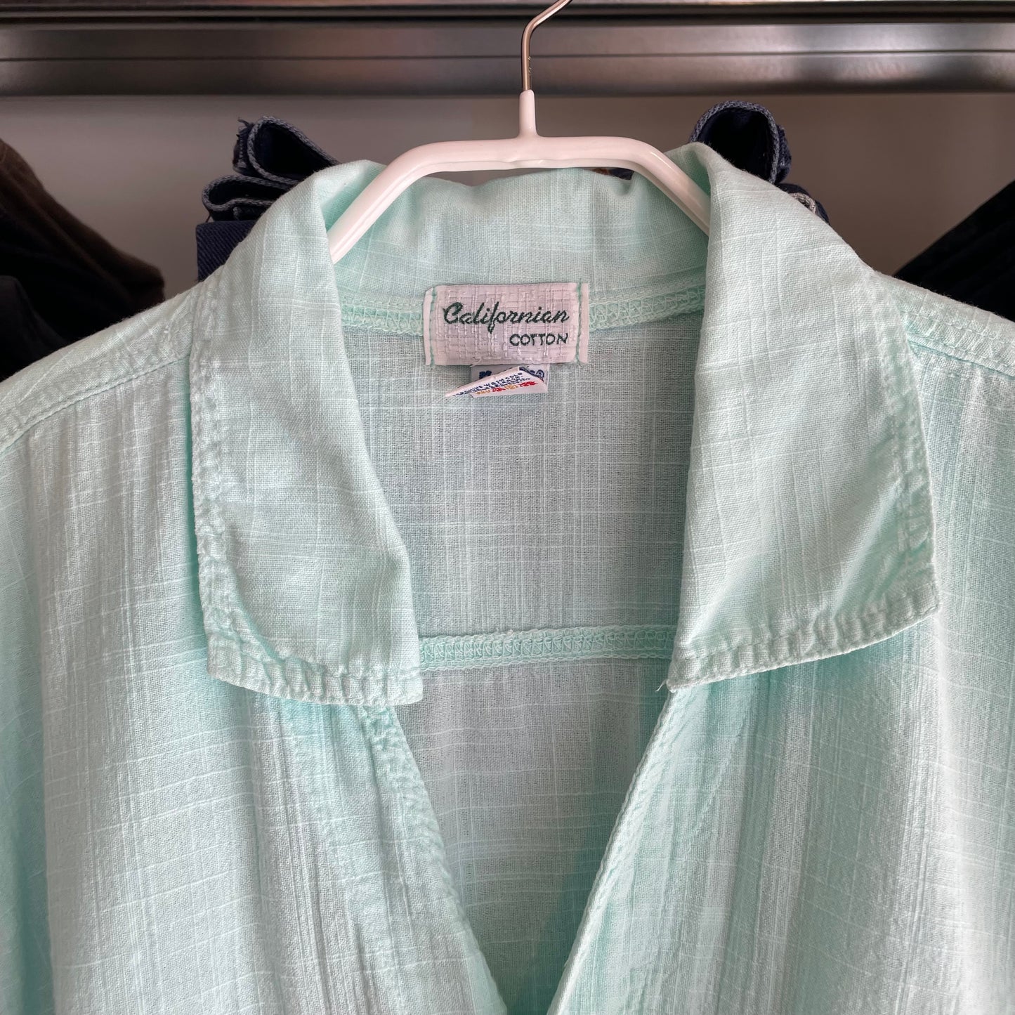 Californian Short Sleeve Shirt Mint Cotton