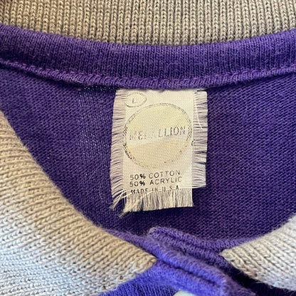 Raglan Long Sleeve Polo Shirt Purple