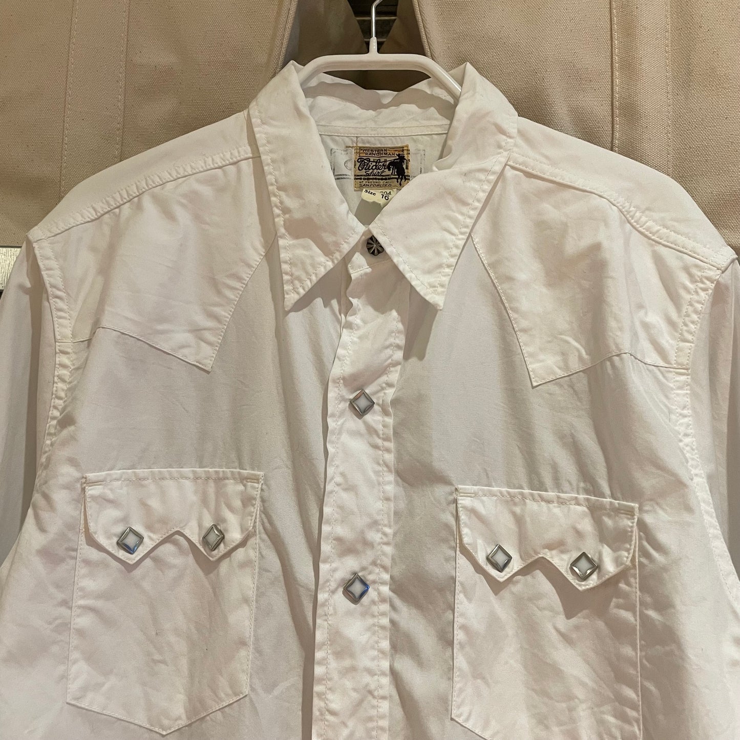 Diamond Snap Western Shirt White
