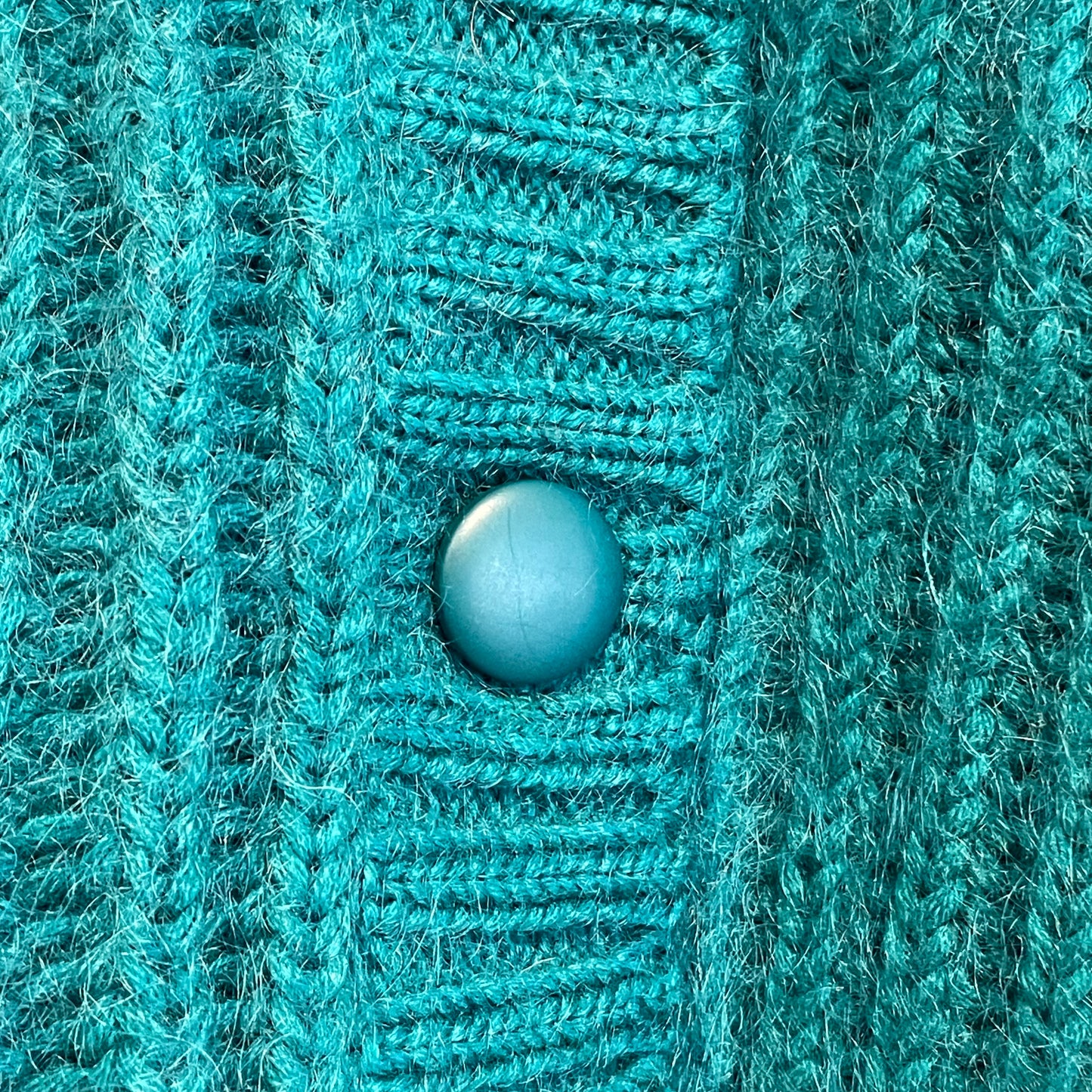 Mohair Knit Cardigan Turquois