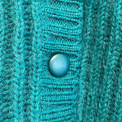 Mohair Knit Cardigan Turquois