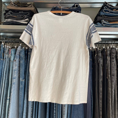Jaycees Print Stripe Sleeve Tee White