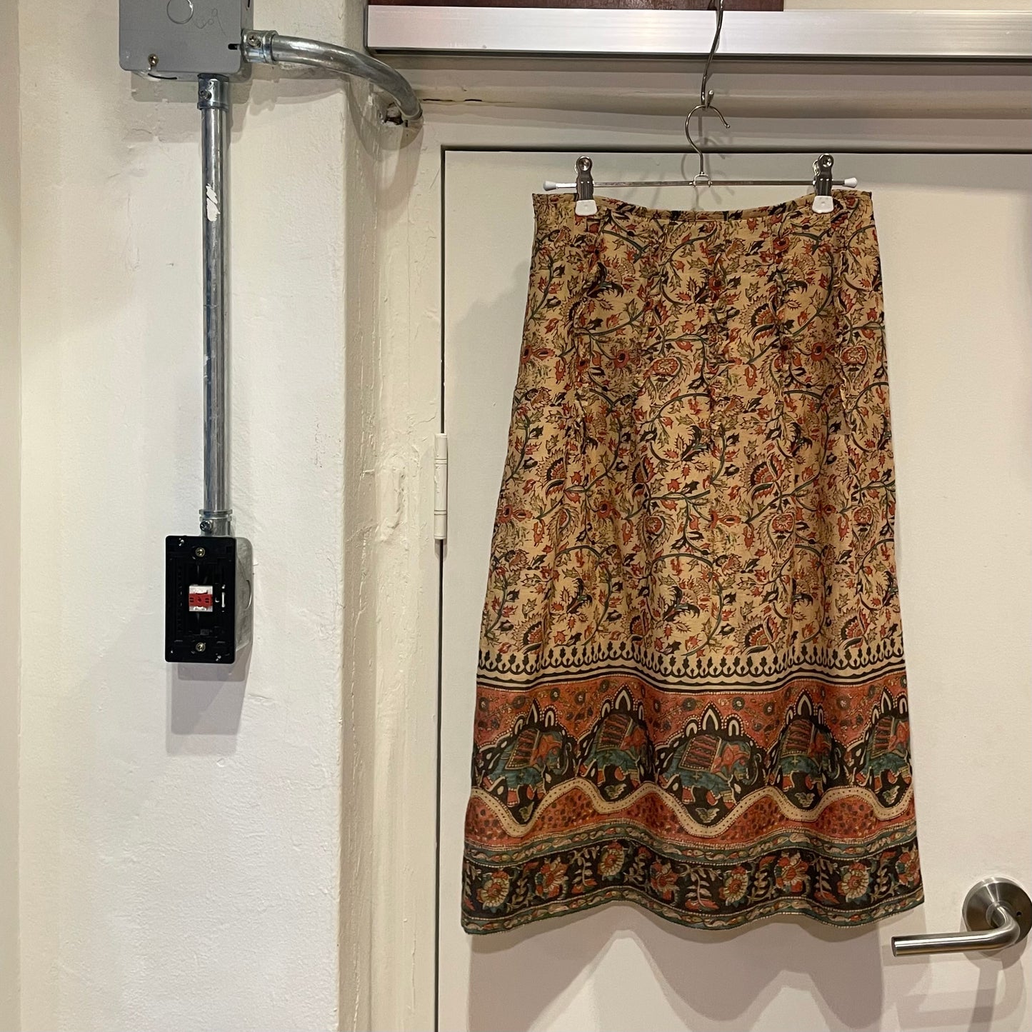 Ethnic Midi Skirt Brown