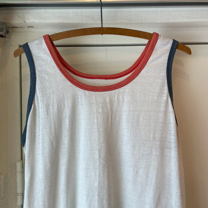 Ringer Tank Top White