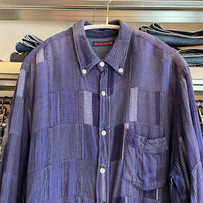 Patchwork Rayon Shirt Blue