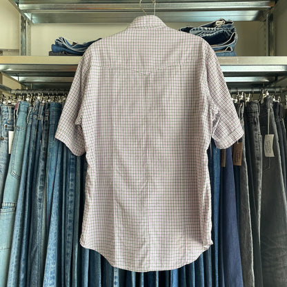Western Shirt Short Sleeve Pink Green