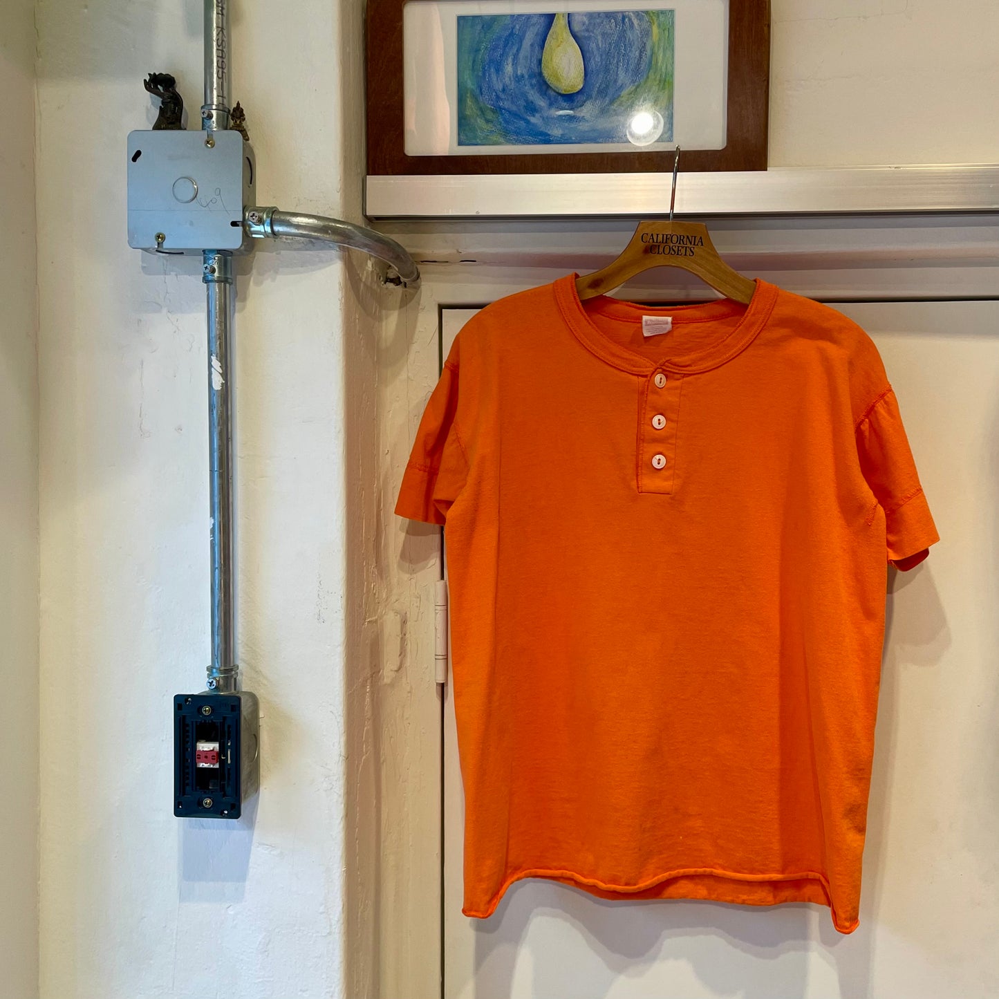 Henley Neck T-Shirt Orange