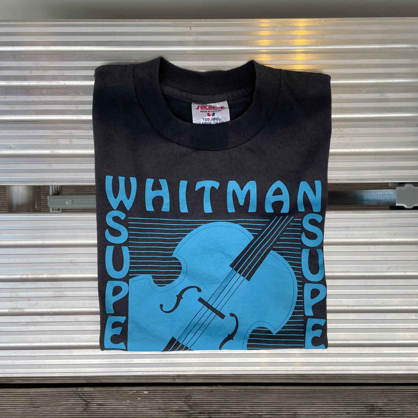Whitman Super Strings Cello Bass Music Tee Faded Black