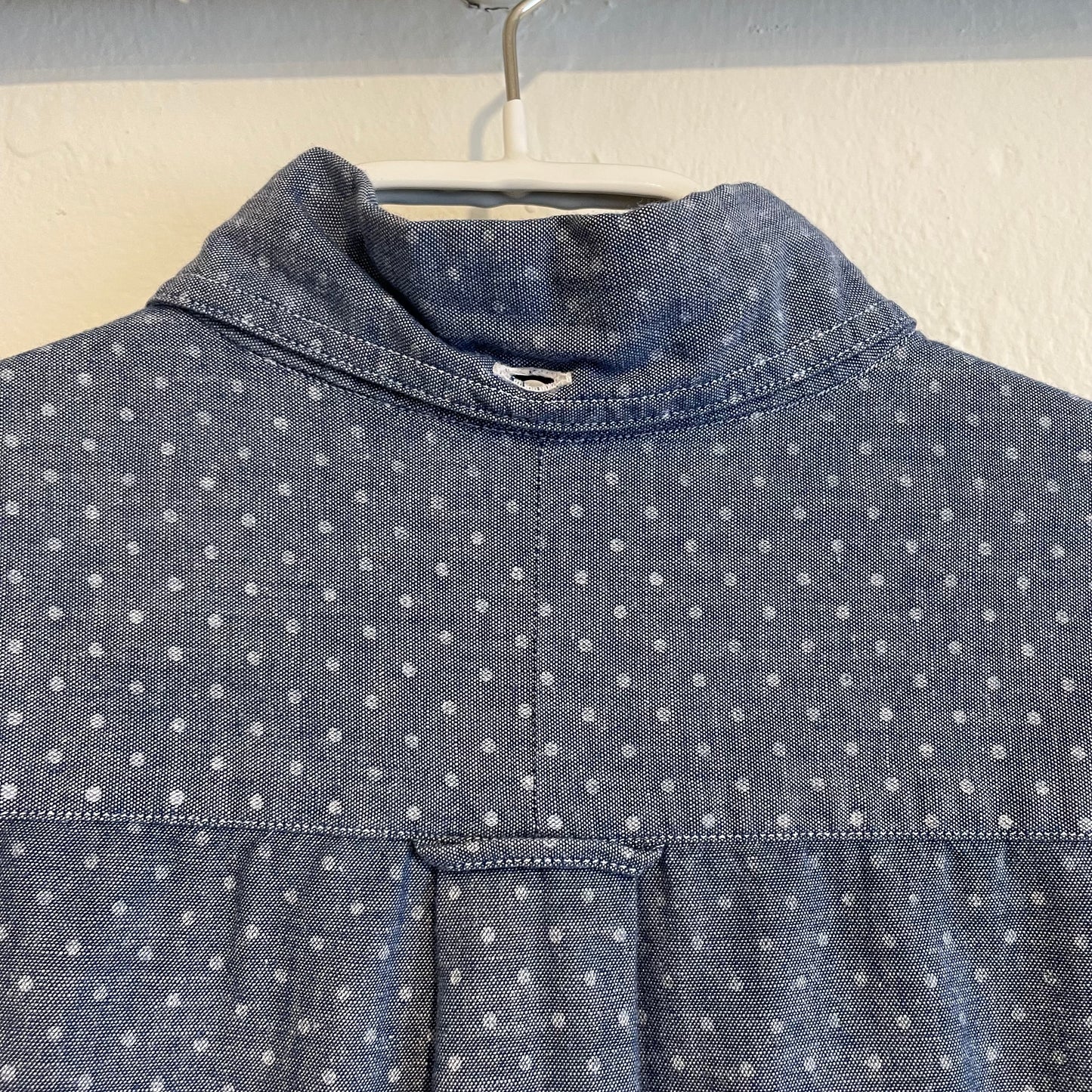 White Dot Pocket Shirt Blue