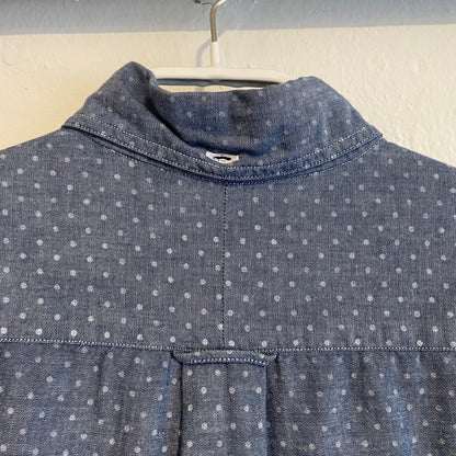 White Dot Pocket Shirt Blue