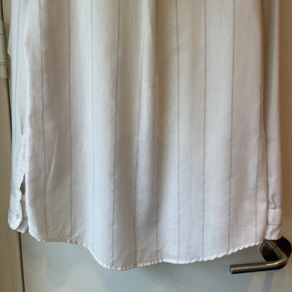 Button Down Stripe Shirt White