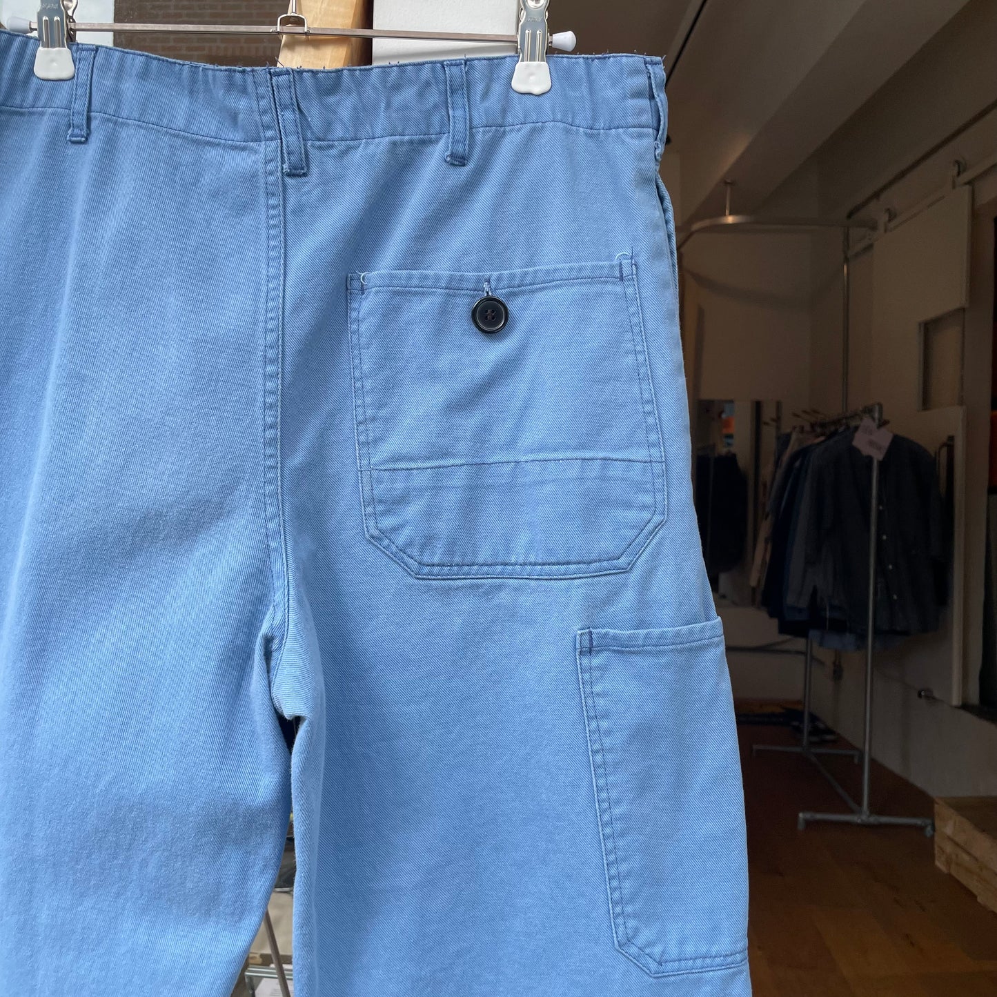 Bleached French Work Pants Blue